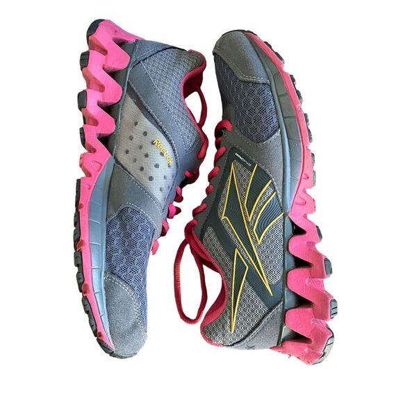 Women's Reebok Zig Tech Gray Pink Sneaker Athletic Shoe Size 6.5 - Picture 7 of 11